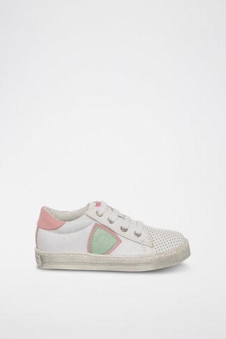Sneakers in pelle Amneris - Bianco, verde e rosa
