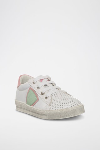 Sneakers in pelle Amneris - Bianco, verde e rosa