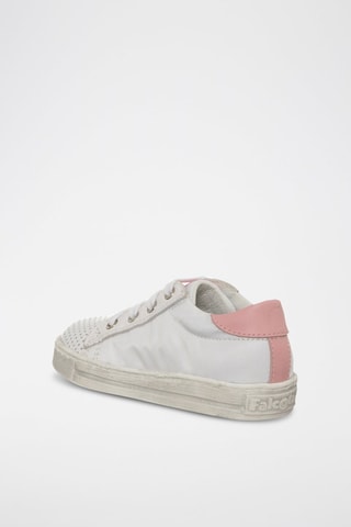 Sneakers in pelle Amneris - Bianco, verde e rosa
