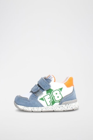 Sneakers in pelle Fly - Bianco, blu, verde e arancione
