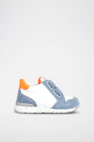 Sneakers in pelle Fly - Bianco, blu, verde e arancione