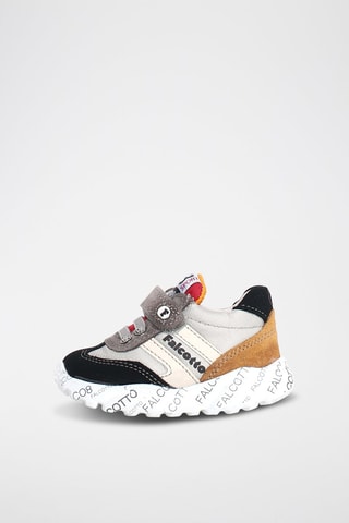 Sneakers in pelle Amantea - Bianco, nero e grigio