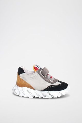 Sneakers in pelle Amantea - Bianco, nero e grigio