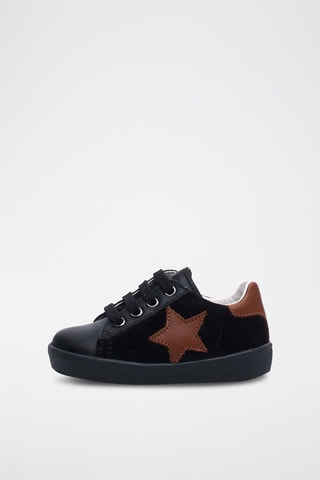 Sneakers in pelle scamosciata - Nero e marrone