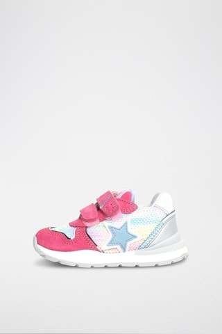 Sneakers in pelle Argal - Bianco, rosa e argentato