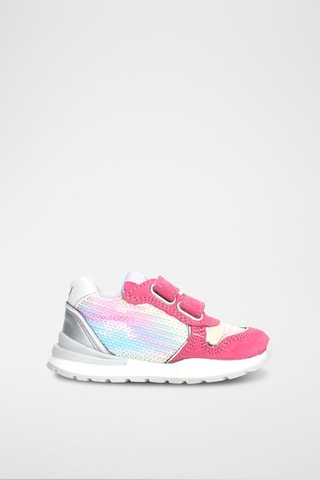 Sneakers in pelle Argal - Bianco, rosa e argentato