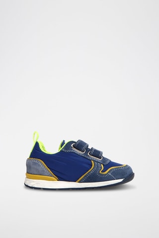 Sneakers in pelle - Blu e giallo