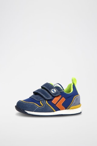 Sneakers in pelle - Blu e giallo