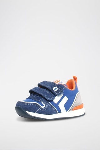Sneakers in pelle Hack - Bianco, blu, arancione e grigio