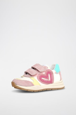 Sneakers in pelle scamosciata - Bianco e rosa