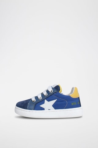 Sneakers in pelle di vitello Pinn - Bianco, blu e giallo