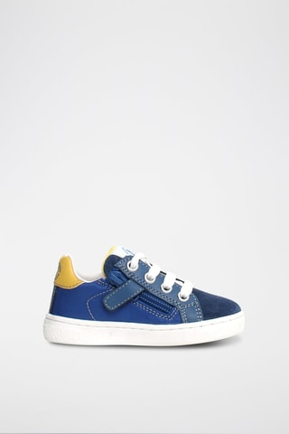 Sneakers in pelle di vitello Pinn - Bianco, blu e giallo