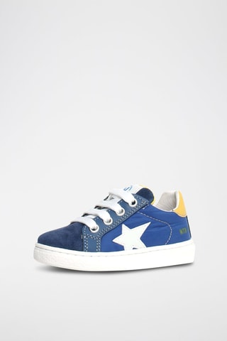 Sneakers in pelle di vitello Pinn - Bianco, blu e giallo