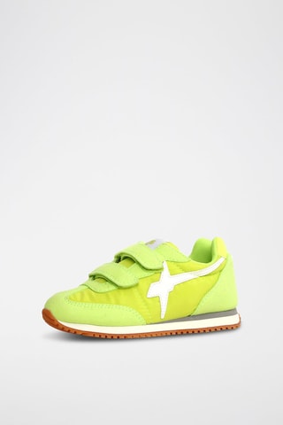 Sneakers in pelle scamosciata - Bianco, verde e giallo