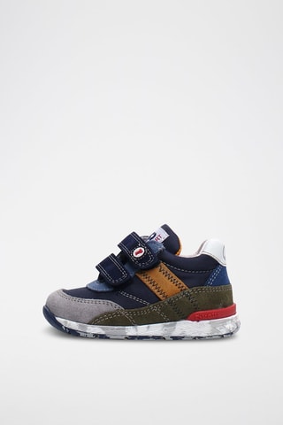 Sneakers in pelle scamosciata - Blu e verde