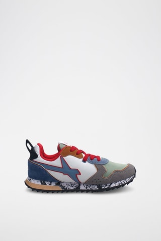 Sneakers in pelle scamosciata Jet - Bianco e grigio