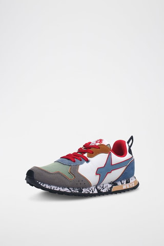 Sneakers in pelle scamosciata Jet - Bianco e grigio