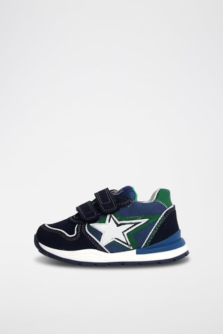 Sneakers in pelle - Navy e verde