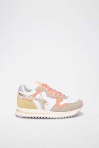 Sneakers in pelle scamosciata - Bianco, viola e rosa