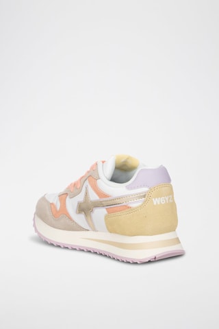 Sneakers in pelle scamosciata - Bianco, viola e rosa