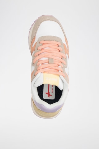 Sneakers in pelle scamosciata - Bianco, viola e rosa