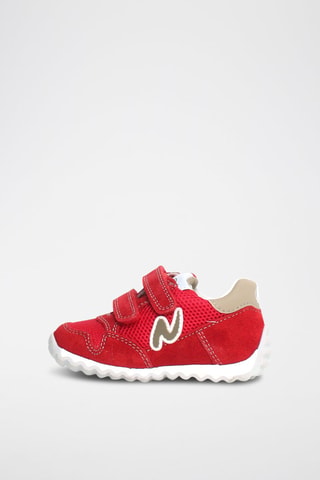 Sneakers in pelle Sammy - Bianco, beige e rosso