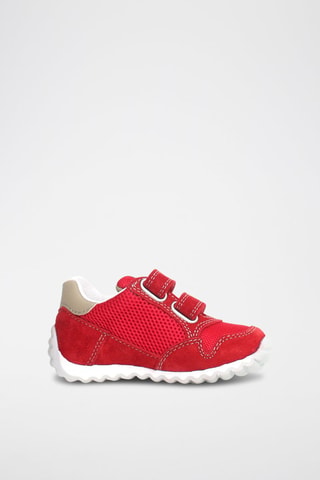 Sneakers in pelle Sammy - Bianco, beige e rosso