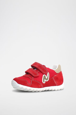 Sneakers in pelle Sammy - Bianco, beige e rosso
