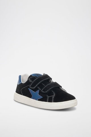 Sneakers in pelle - Bianco, nero e blu