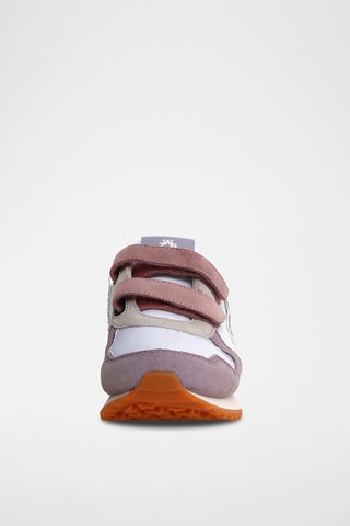 Sneakers in pelle scamosciata - Bianco, viola e argentato