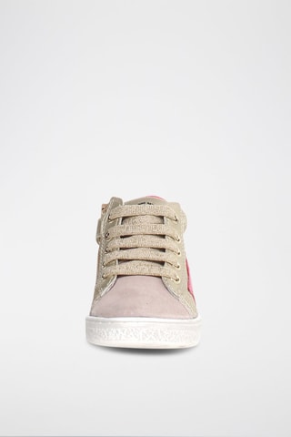 Sneakers alte in pelle Pinn - Nero, beige, rosa e dorato