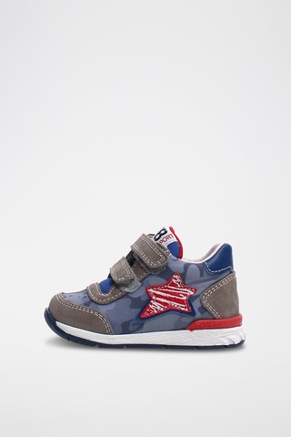 Sneakers alte in pelle di vitello - Blu e grigio