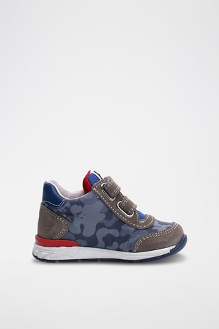 Sneakers alte in pelle di vitello - Blu e grigio