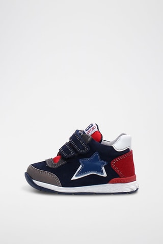 Sneakers in pelle New - Bianco, rosso, blu e grigio