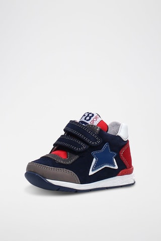 Sneakers in pelle New - Bianco, rosso, blu e grigio