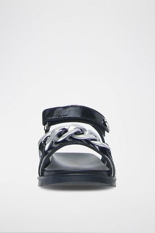 Sandali in pelle Heet - Nero e argentato