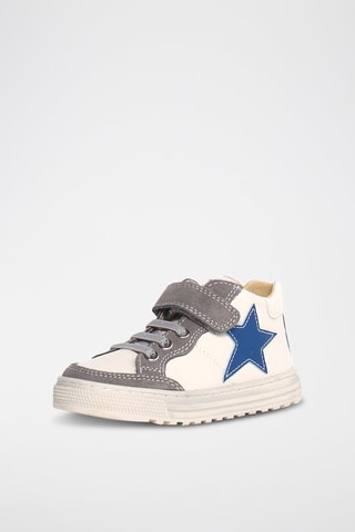 Sneakers in pelle Penshaw - Bianco, blu e grigio