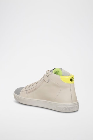 Sneakers alte in pelle Pinn - Nero, beige, giallo e grigio