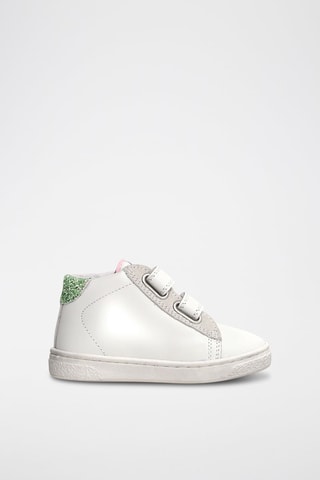 Sneakers alte in pelle - Bianco e rosa