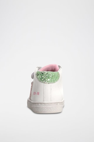 Sneakers alte in pelle - Bianco e rosa