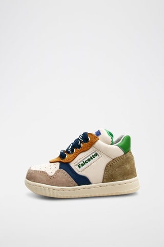 Sneakers in pelle - Beige e bianco