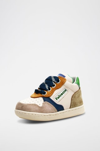 Sneakers in pelle - Beige e bianco