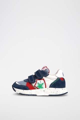 Baskets en cuir Jesko - Blanc, rouge, bleu et vert