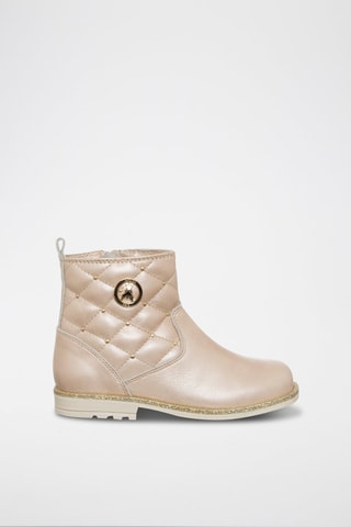 Stivaletti in pelle - Beige e dorato