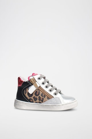Sneakers alte in pelle Quar - Nero, marrone, rosa e argentato
