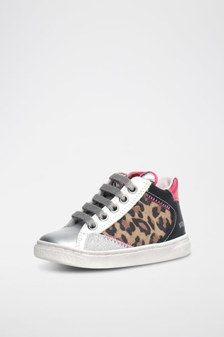Sneakers alte in pelle Quar - Nero, marrone, rosa e argentato