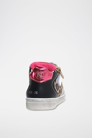 Sneakers alte in pelle Quar - Nero, marrone, rosa e argentato