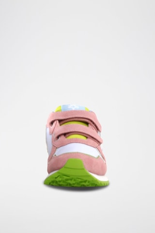 Sneakers in pelle scamosciata - Bianco, verde e rosa