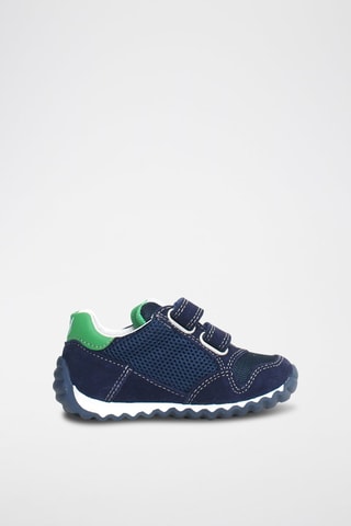 Sneakers in pelle di vitello - Bianco, blu e verde