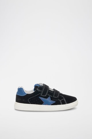 Sneakers in pelle - Bianco, nero e blu